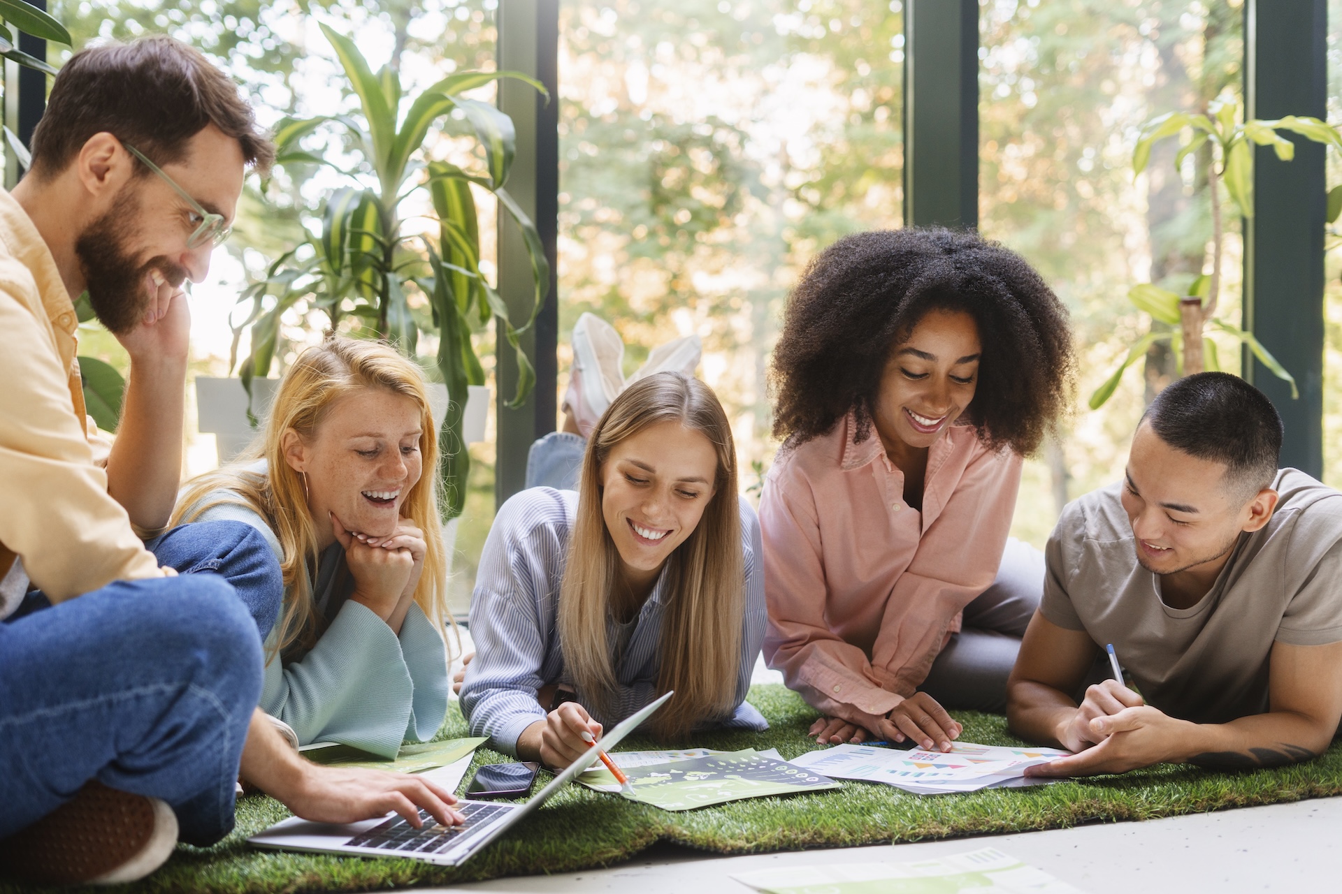 people-working-tech-brand-together
